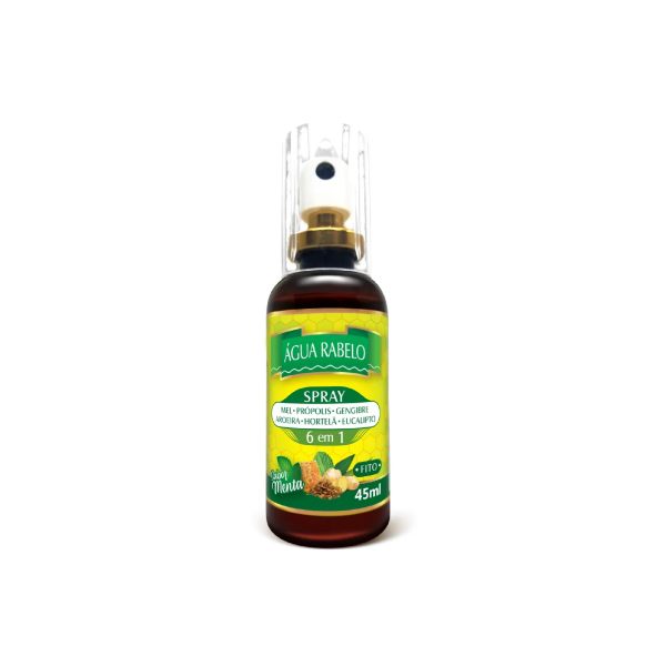 Água Rabelo 6 em 1 Sabor Menta Spray Bucal 45ml