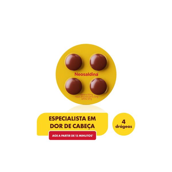 Analgésico Neosaldina Dipirona Blister 4 Drágeas