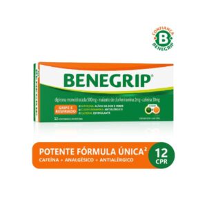 Benegrip Antigripal e Analgésico para Alívio da Gripe e Resfriado 12 Comprimidos