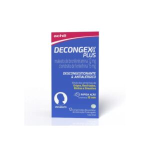 Decongex Plus Maleato de Clorfeniramina 12mg + Cloridrato Fenillefrina 15mg 12 Comprimidos