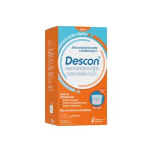 Descon 0,4mg/ml + 1mg/ml Sabor Uva Xarope 120ml + Copo Dosador