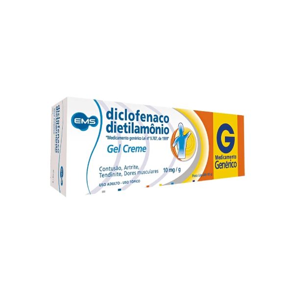 Diclofenaco Dietilamônio 11,6mg/g Gel Dermatológico 60g Genérico EMS
