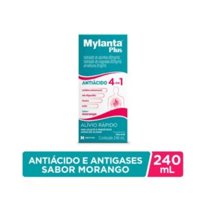 Mylanta Plus 80mg/ml + 80mg/ml + 6mg/ml Sabor Morango Suspensão Oral 240ml