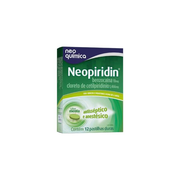 Neopiridin 10mg + 1,466mg Sabor Menta 12 Pastilhas Duras