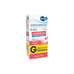 Paracetamol Bebê 100mg/ml Sabor Cereja Suspensão Oral 15ml Genérico EMS
