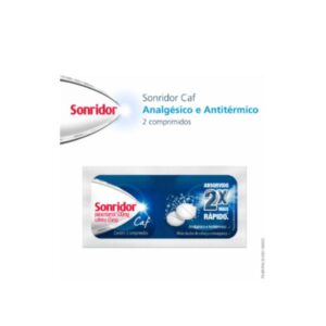 Sonridor Caf Analgésico 500mg + 65mg Alívio da Febre, Dor e Enxaqueca 2 Comprimidos Efervescentes